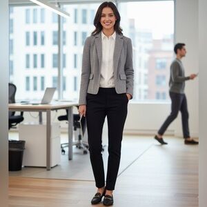 Banana Republic Gray Knit Cotton Blend Blazer